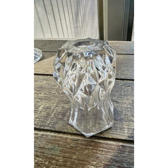 Cut Crystal 3” Bud Vase Toothpick Holder Elegant 6 Sided Hexagon Clear Glass - Picture 8 of 10